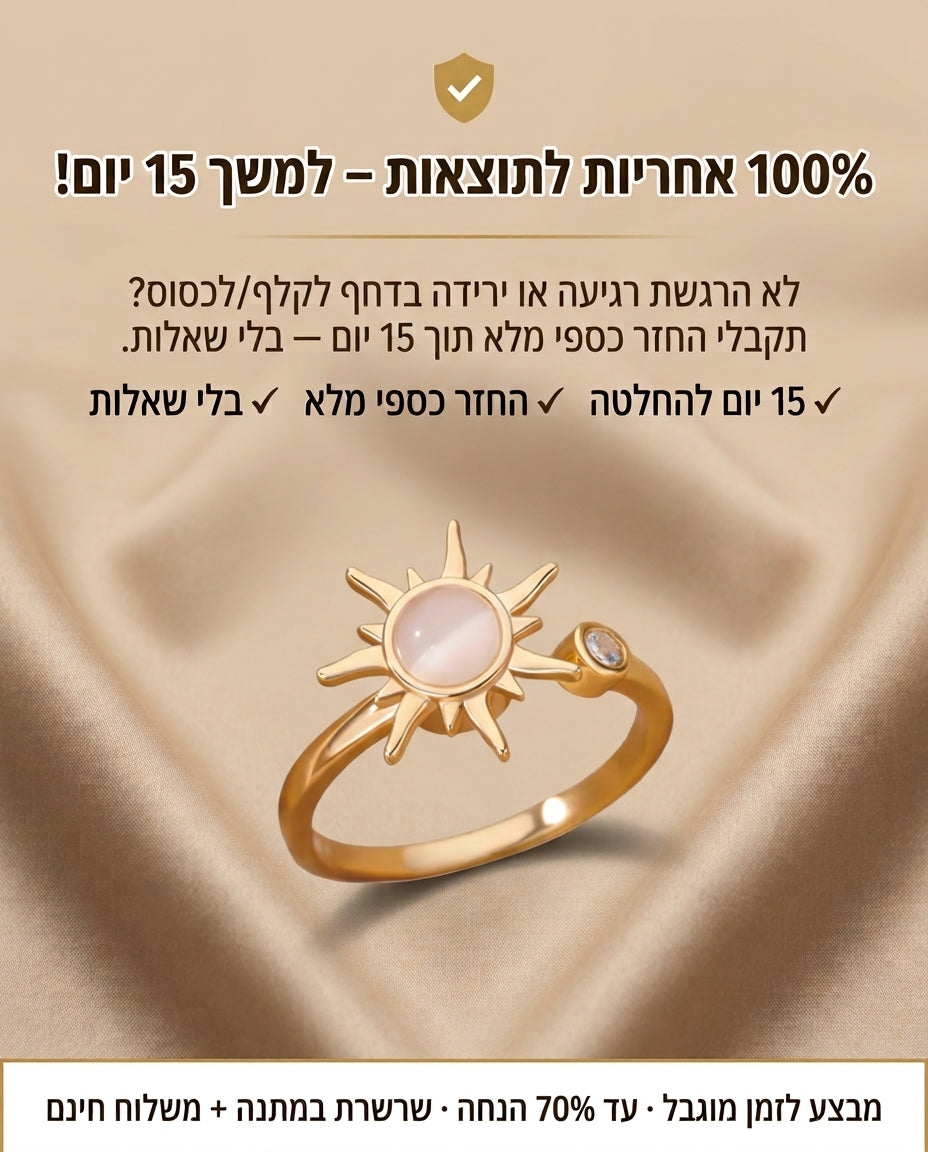 ™CalmRing - טבעת מסתובבת להרגעת הלחץ ועור בריא מסביב לציפורניים
